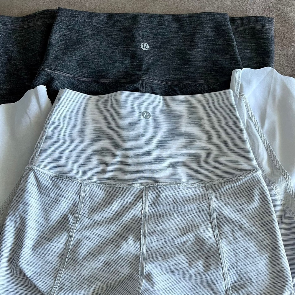 Lululemon Size 4 worn once! Light ice Grey and Dark Grey Bundle